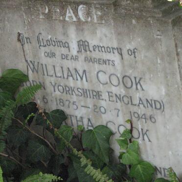 COOK William 1875-1946 &amp; Martha MAY 1870-1954 ::  COOK John  E. 1913-1913