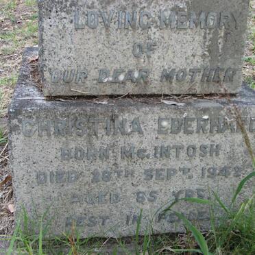 EBERHARD Christina nee McINTOSH -1942