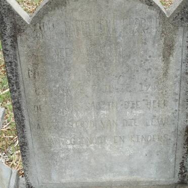 FERREIRA Maria Magdalena nee ?W ?HAN  -1945