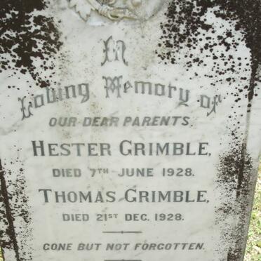 GRIMBLE Thomas -1928 &amp; Hester -1928
