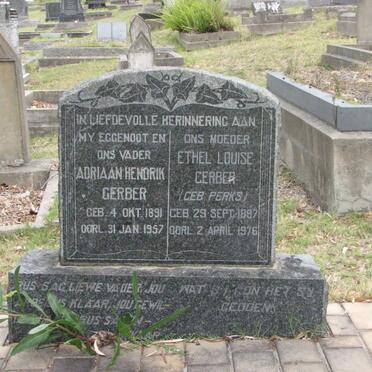 GERBER Adriaan Hendrik 1891-1957 &amp; Ethel Louise PERKS 1897-1976