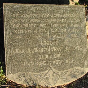 GERBER Barend Frederick 1873-1959 &amp; Beatrice Anna KLEYN 1875-1957