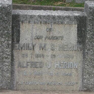 HERION Alfred J. 1880-1948 &amp; Emily M.S. 1888-1939