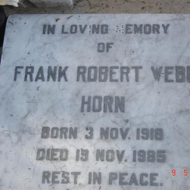 HORN Frank Robert Webb 1918-1985