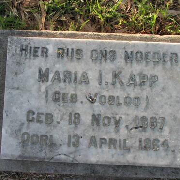 KAPP Maria I. nee VOSLOO 1887-1964