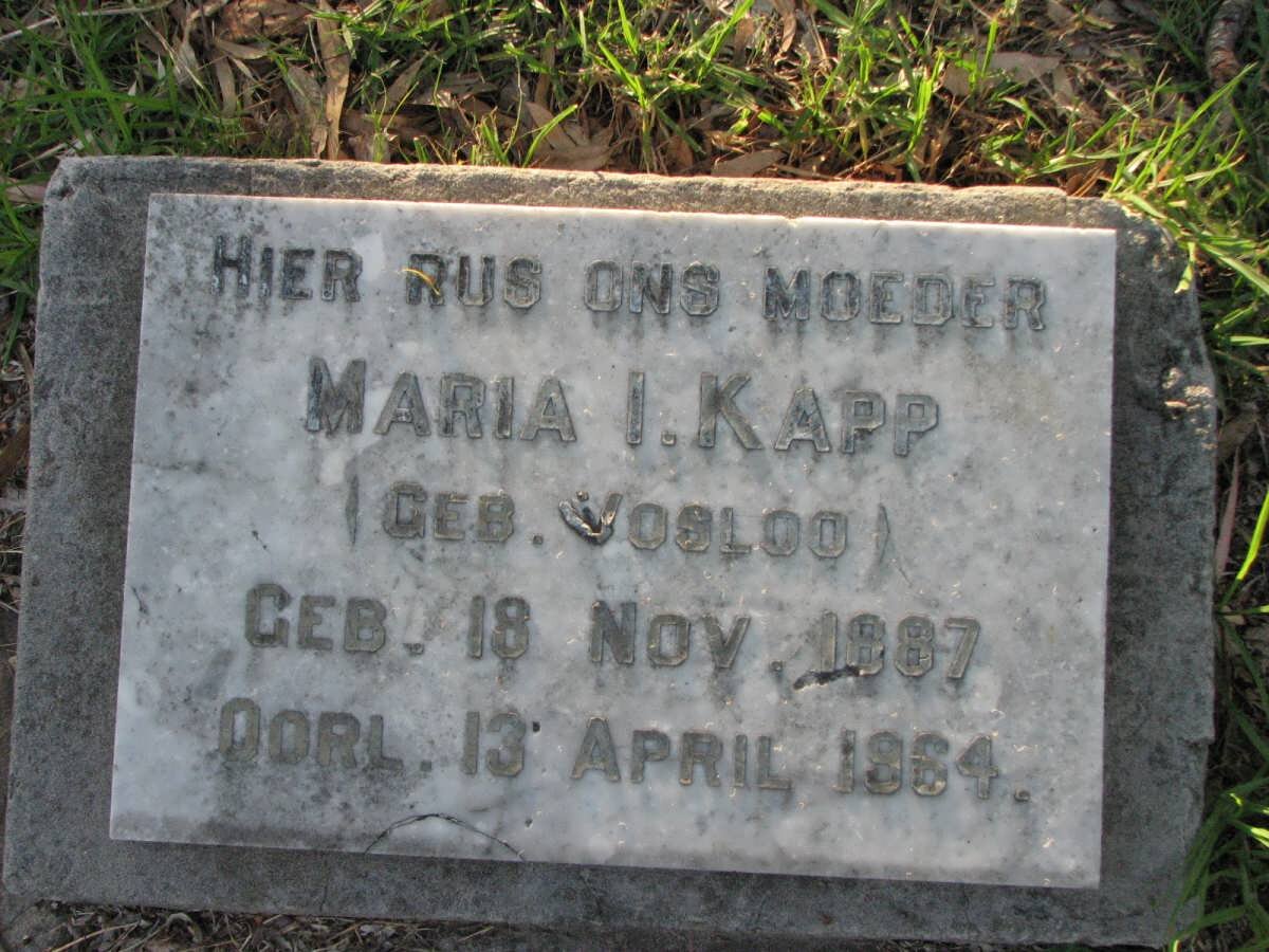 KAPP Maria I. nee VOSLOO 1887-1964