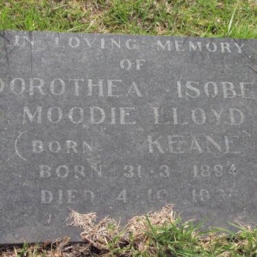 LLOYD Dorothea Isobel Moodie nee KEANE 1894-1937