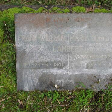 LAMBERT Frank William -1940 & Maria Dorothy POTGIETER -1957