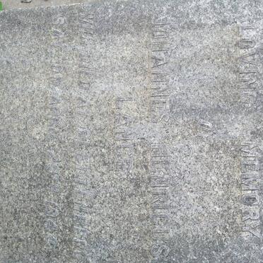 LANCE Johannes Hendricus  -1944