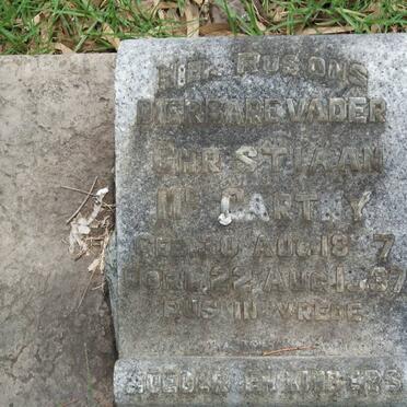 MCCARTHY Christiaan 18?7-1937