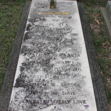 METELERKAMP John Rex 1880-1966 &amp; Katherine Maria SHARP 1881-1971