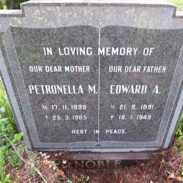 NOBLE Edward A. 1891-1949 & Petronella M. 1899-1985