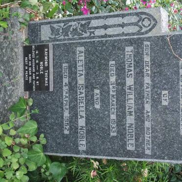 NOBLE Thomas William-1933 &amp; Aletta Isabella -1952