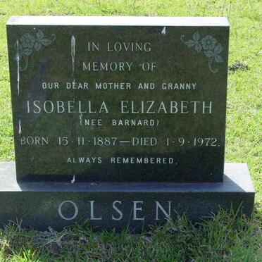 OLSEN Isobella Elizabeth née BARNARD 1887-1972