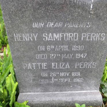 PERKS Henry Samford 1890-1947 & Pattie Eliza 1891-1962