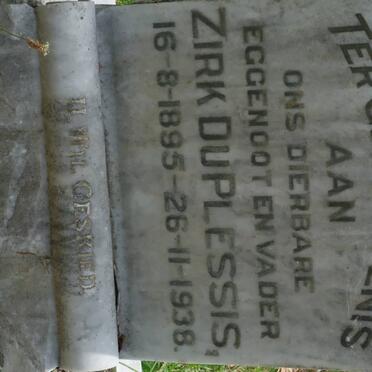 PLESSIS Zirk, du 1895-1938