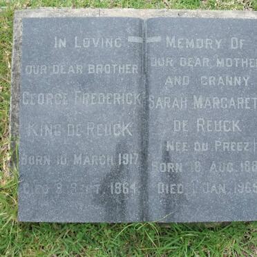 REUCK George Frederick, de 1917-1964 :: REUCK Sarah Margaret, de nee DU PREEZ 1880-1965