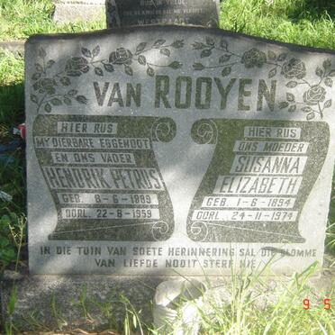 ROOYEN Hendrik Petrus, van 1889-1959 &amp; Susanna Elizabeth 1894-1978