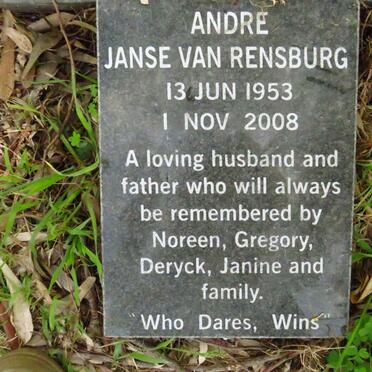RENSBURG Andre, Janse van 1953-2008