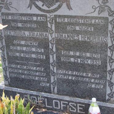 ROELOFSE Johannes Hendrikus 1870-1953 &amp; Gertruida Johanna BOWER 1876-1949