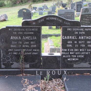 ROUX Gabriel Anthonie 1907-1994 &amp; Anna Amelia 1917-1959