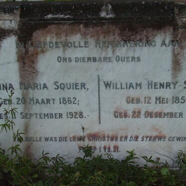SQUIER William Henry 1856-1934 &amp; Anna Maria 1862-1928