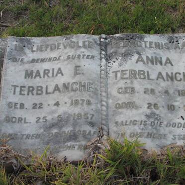 TERBLANCHE Maria E. 1878-1957 :: TERBLANCHE Anna 1885-1965
