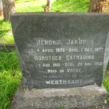 WESTRAADT Hendrik Jakobus 1876-1932 & Dorothea Catharina 1881-1960