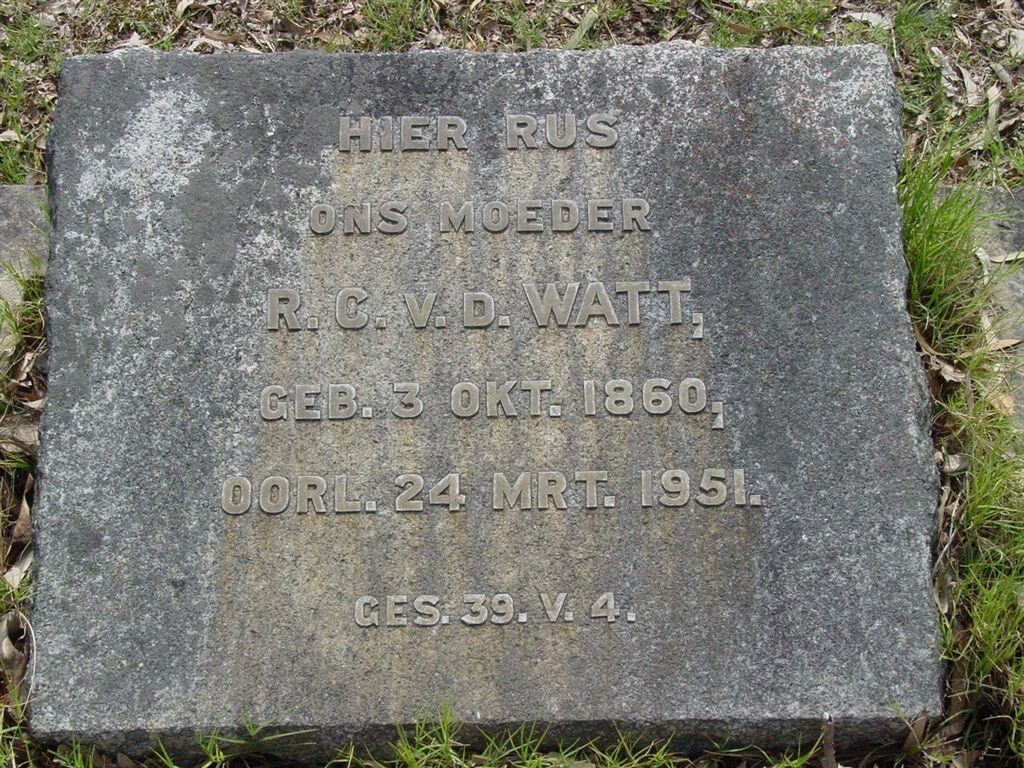 WATT R.C., v.d. 1860-1951