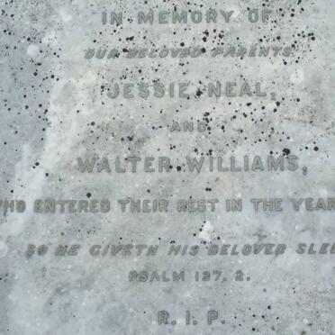 WILLIAMS Walter -1934 &amp; Jessie Neal -1934