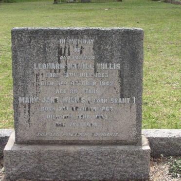 WILLIS Leonard Howill 1863-1947 &amp; Mary Jane BRANT 1863-1943