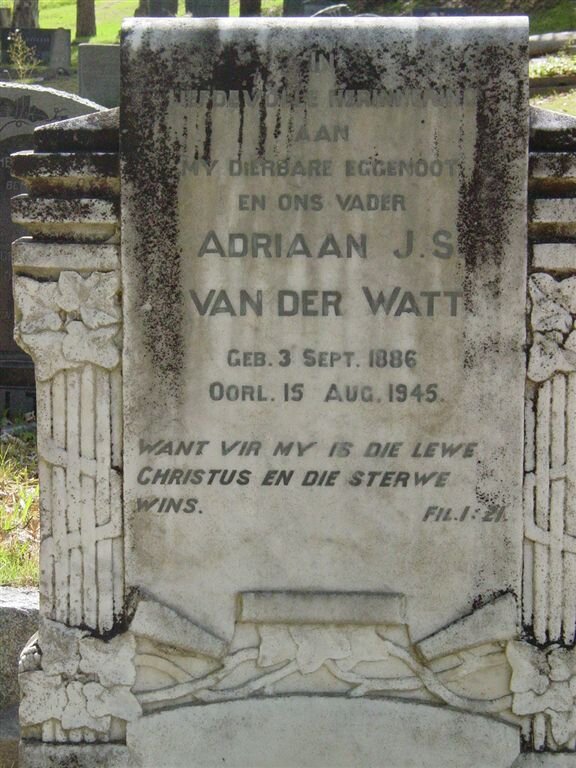 WATT Adriaan J.S., van der 1886-1945