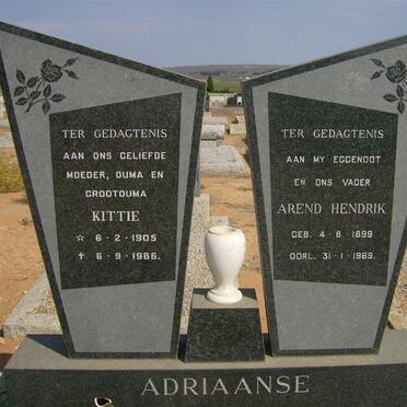 ADRIAANSE Arend Hendrik 1899-1969 &amp; Kittie 1905-1986