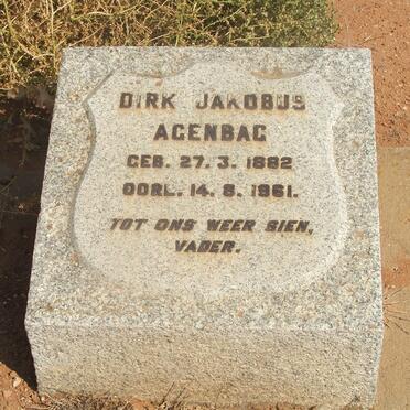 AGENBAG Dirk Jakobus 1882-1961
