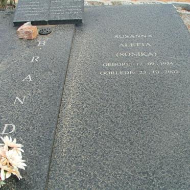BRAND Susanna Aletta 1934-2002