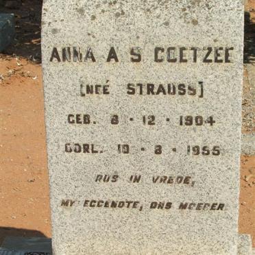 COETZEE Anna A.S. nee STRAUSS 1904-1955
