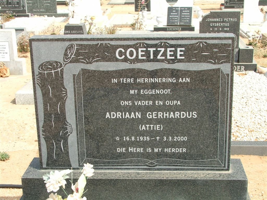 COETZEE Adriaan Gerhardus 1935-2000