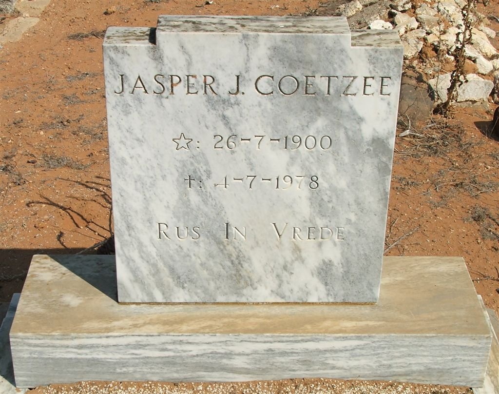 COETZEE Jasper J. 1900-1978