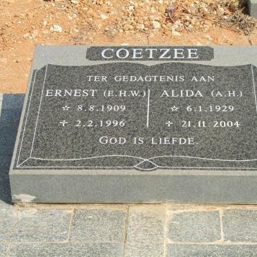 COETZEE E.H.W. 1909-1996 &amp; A.H. 1929-2004