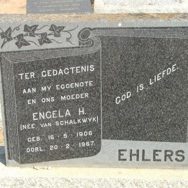 EHLERS Engela H. nee VAN SCHALKWYK 1906-1967