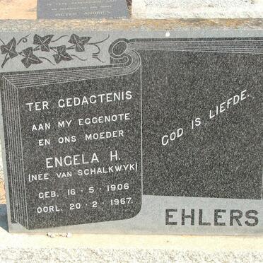 EHLERS Engela H. nee VAN SCHALKWYK 1906-1967