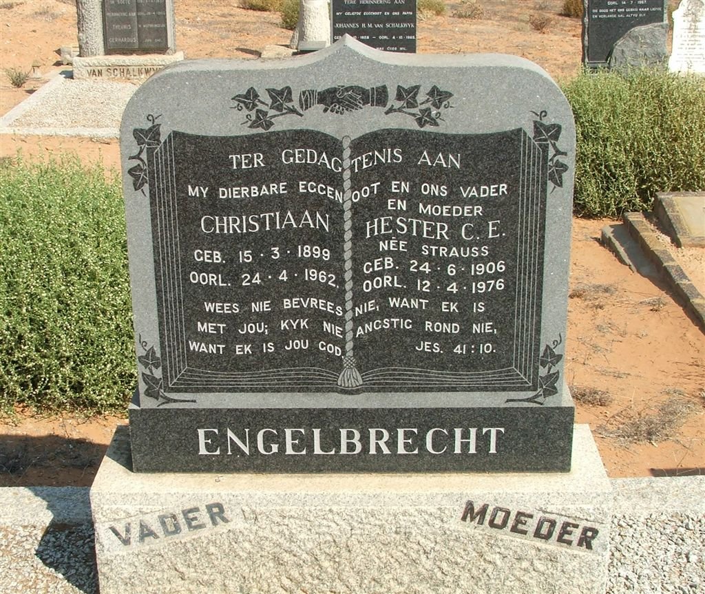 ENGELBRECHT Christiaan 1899-1962 &amp; Hester C.E. STRAUSS 1906-1976