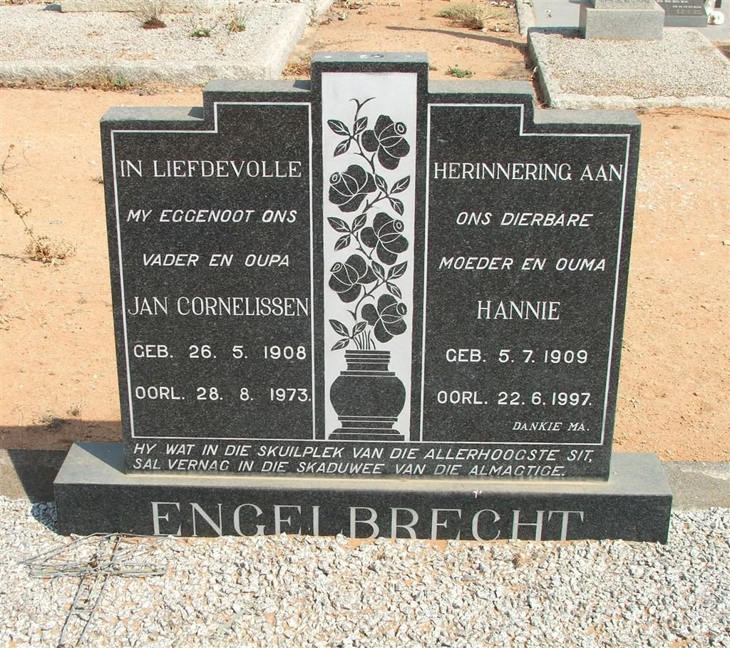 ENGELBRECHT Jan Cornelissen 1908-1973 &amp; Hannie 1909-1997