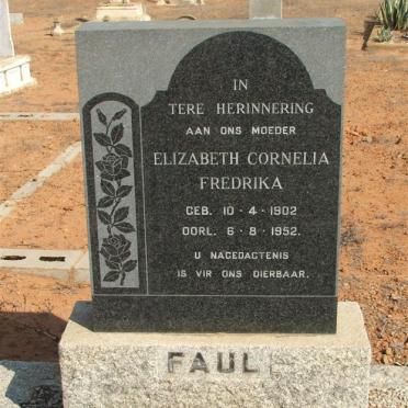FAUL Elizabeth Cornelia Fredrika 1902-1952