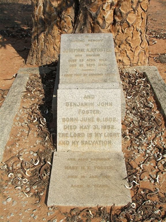 FOSTER Benjamin John 1882-1952 &amp; Josephine A.A. SIMPSON 1883-1943 :: FOSTER Mary H.E. -1919