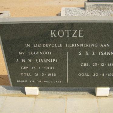 KOTZÉ J.H.V. 1900-1983 &amp; S.S.J. 1899-1990