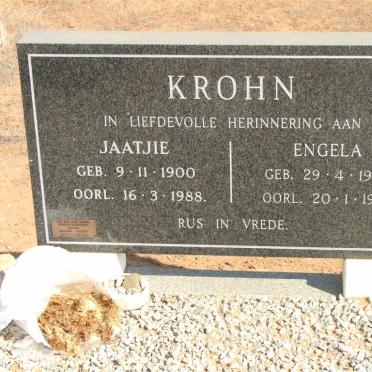 KROHN Jaatjie 1900-1988 &amp; Engela 1905-1933