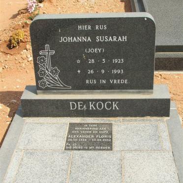 KOCK Alexander Floris, de 1924-2002 &amp; Johanna Susarah 1923-1993