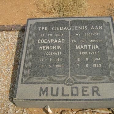 MULDER Coenraad Hendrik 1911-1996 &amp; Martha COETZEE 1904-1983