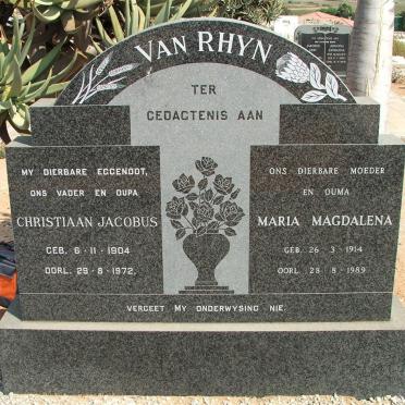 RHYN Christiaan Jacobus, van 1904-1972 &amp; Maria Magdalena 1914-1989